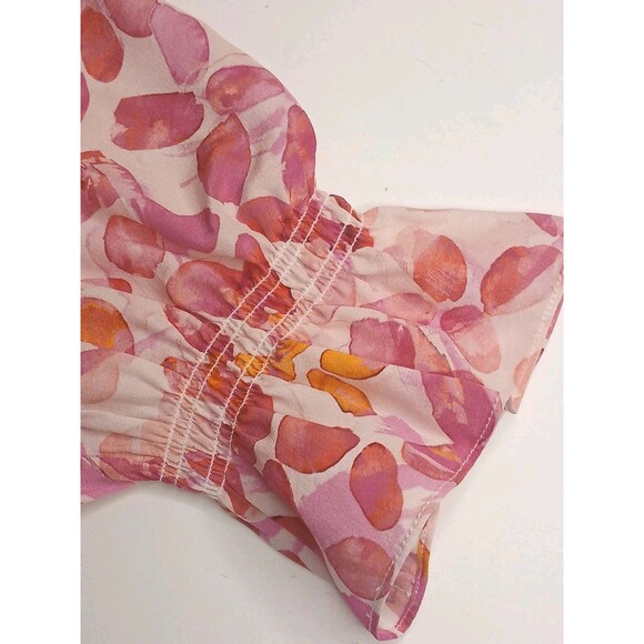 Tyler Boe Dress Sz 4 Pink Floral 100% Silk A-line Midi Ruffled Lined $388 NWT - Picture 9 of 16